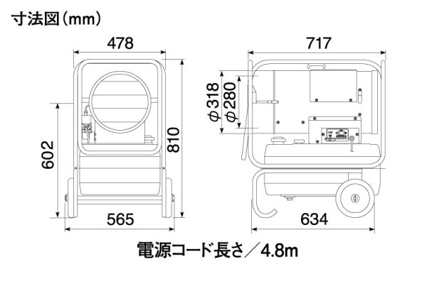 画像3: HG125N3   HOTGUN（ホットガン）静岡製機  熱風式ヒーター 業務用熱機器（灯油ヒーター・電気ヒーター） (3)