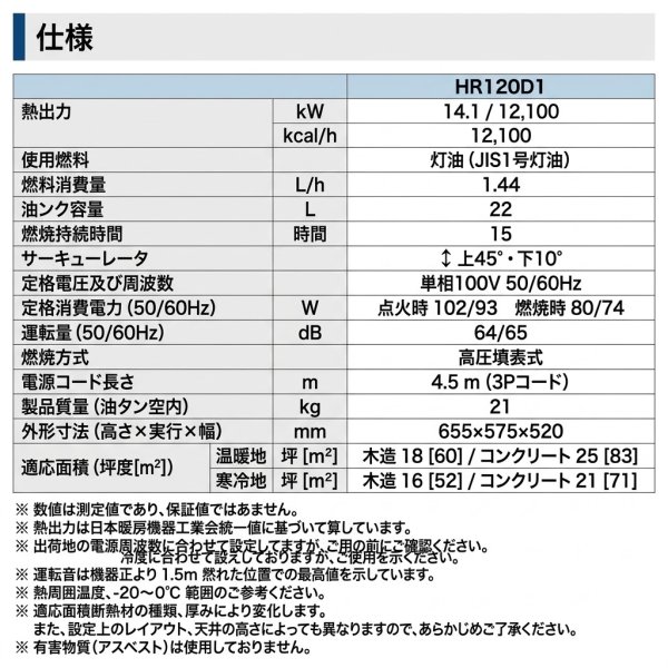 画像4: オリオン HR120D1 ジェットヒーター BRITE ロボ暖 50Hz/60Hz | ORION (4)