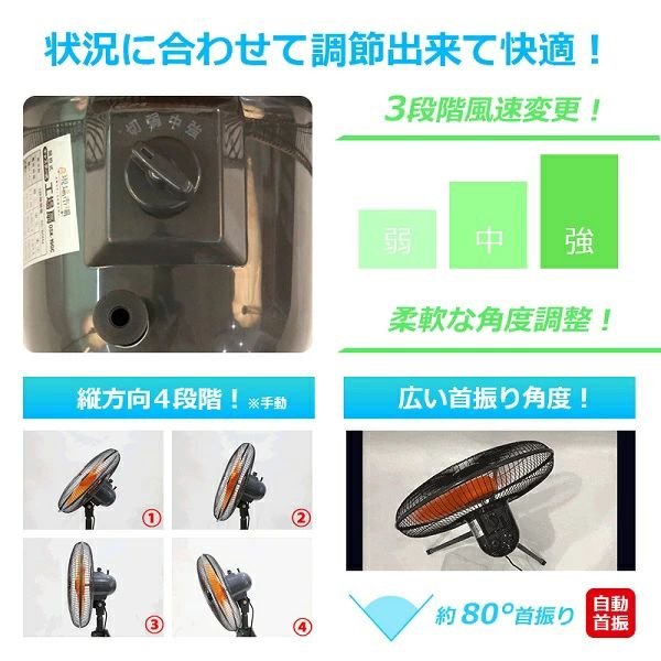 画像5: キタムラ産業 KF-526 工業用三脚型工場扇 45cm大型ハネ 業務用扇風機 (5)