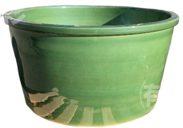 画像1: 信楽焼　陶器風呂　ST-X56　1110パイ×H600　T8 織部　HI-01 (1)