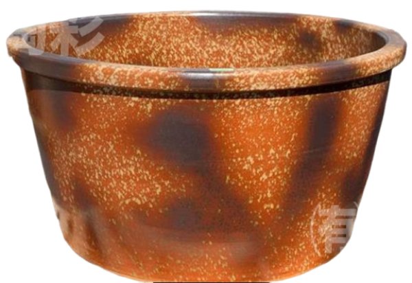 画像1: 信楽焼　陶器風呂　ST-X66　1110パイ×H590　T4 炎色三彩　HI-01 (1)