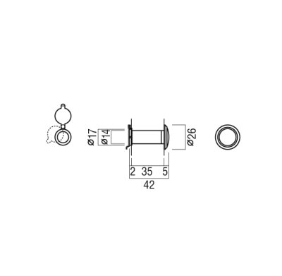 画像2: ユニオン　PRE-E110-02　プレガノ　ホテル客室ドア用　ドアスコープ　　 (2)