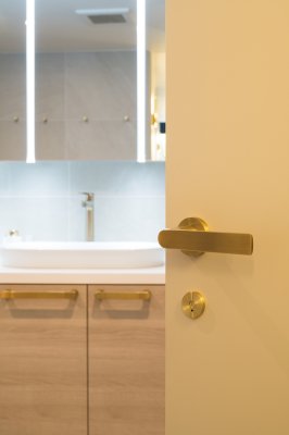 画像5: UL780-506　ユニオン　プレガノ　ホテル客室ドア用　レバーハンドル　室内建具 引戸/開扉　レバーハンドル＋専用プレート（内外用各1個、錠前含まず） (5)