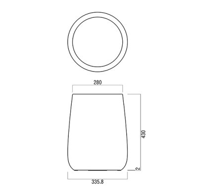 画像2: ユニオン　PRE-B001-02-H430　プレガノ　スツール　ホテル客室用金物　サニタリー バス　 (2)