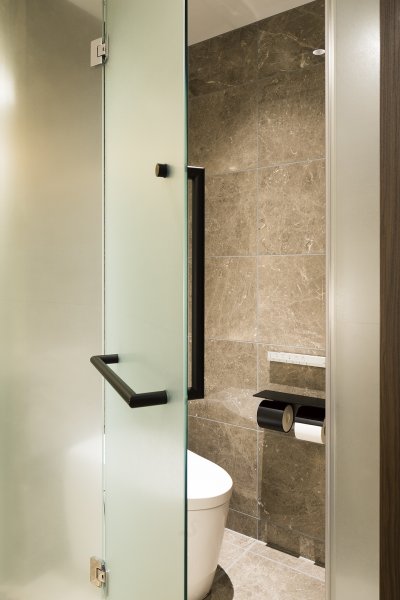 画像2: ユニオン　PRE-G300-02　プレガノ　シャワーブースハンドル　ホテル客室用金物　サニタリー バス　1セット（内外） (2)