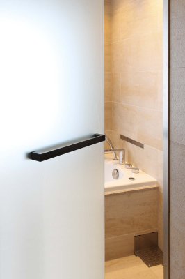 画像2: ユニオン　PRE-G500-02　プレガノ　シャワーブースハンドル　ホテル客室用金物　サニタリー バス　1セット（内外） (2)