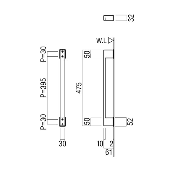 画像2: ユニオン　PRE-HB510-01-　プレガノ　浴室手摺　ホテル客室用金物　サニタリー バス　 (2)