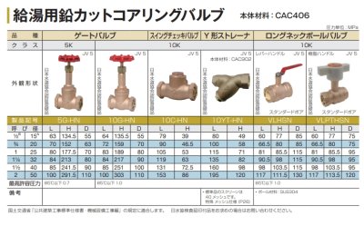 画像2: 10G-HN-50　大和バルブ　10K　ゲートバルブ　青銅バルブ　給湯用コアリング (2)