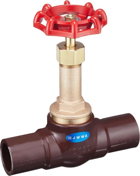 画像1: 10K ゲートバルブ ダイレクト弁 給湯用塩ビ差し込み B10ETGN-20 大和バルブ (1)