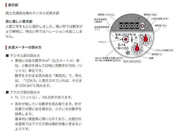 画像4: NKDA13 アズビル金門  乾式直読式水道メーター エコメーター（全長100ｍｍ） (4)