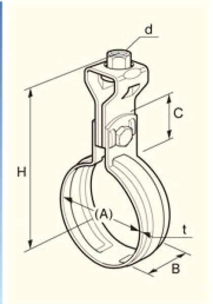 画像2: N-010194  吊配管金具 VP吊バンドタン付【日栄インテック】 (2)