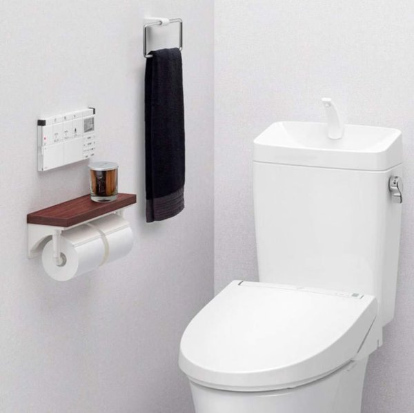 画像4: CF-AA64KU LL LIXIL 木製棚付2連紙巻器 クリエラスク CF-A63KU後継品 トイレットペーパーホルダー おしゃれ (4)