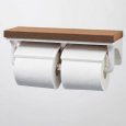 画像1: CF-AA64KU LL LIXIL 木製棚付2連紙巻器 クリエラスク CF-A63KU後継品 トイレットペーパーホルダー おしゃれ (1)