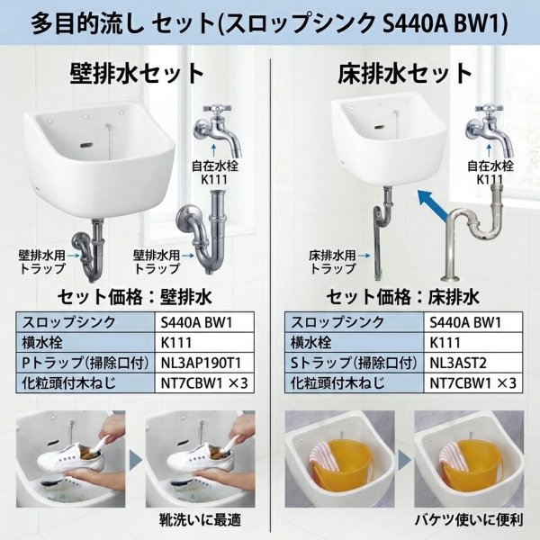 画像3: ジャニス S440A BW1 スロップシンク 陶器製 445×405mm ピュアホワイト | Janis (3)