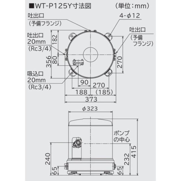 画像3: 日立ポンプ（WT-P125Y）浅井戸用自動ポンプ 圧力強くん (3)