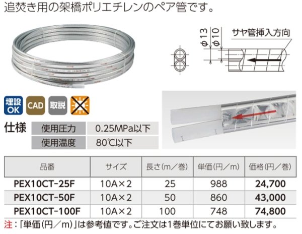 画像4: PEX10CT-100F 【オンダ製作所】カポリツインＷ　　信号線なし (4)