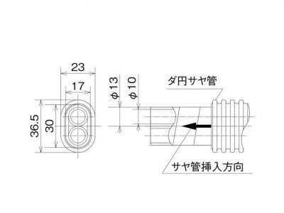 画像3: PEX10CT-D-25F   印無 カポリツインＷ　ダ円サヤ管入り　10A　信号線なし【オンダ製作所】 (3)