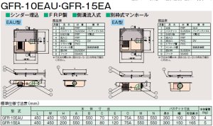 画像2: GFR-10EAU　ホーコス　超浅型グリース阻集器　側溝式　FRP製　ステンレス製蓋付 (2)