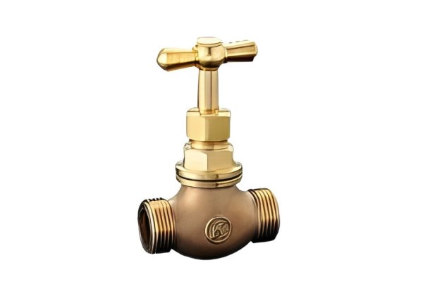 画像1: 甲形止水栓（コマ式） KS-103-50 光明製作所　一文字ハンドル (1)