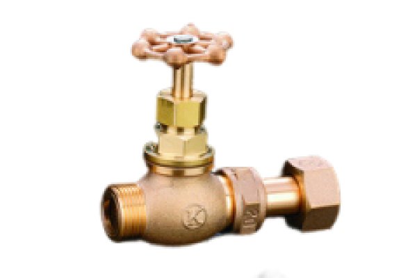 画像1: 伸縮止水栓（コマ式） KS-205-50 光明製作所　丸(BC)ハンドル (1)