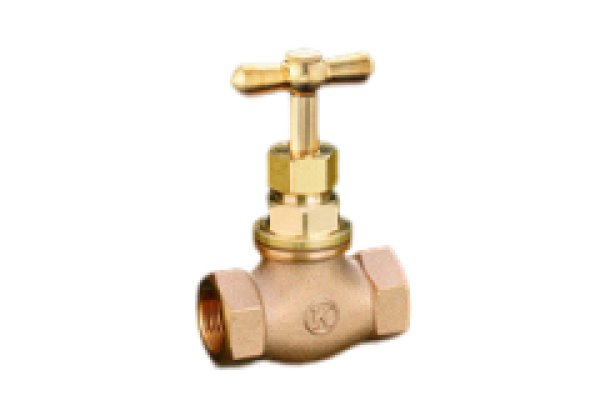 画像1: 内ねじ甲形止水栓（コマ式） KS-303-50 光明製作所　一文字ハンドル (1)