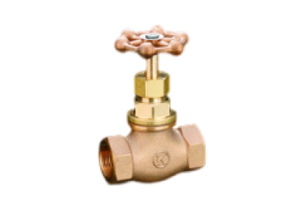 画像1: 内ねじ甲形止水栓（コマ式） KS-305-50 光明製作所　丸(BC)ハンドル (1)