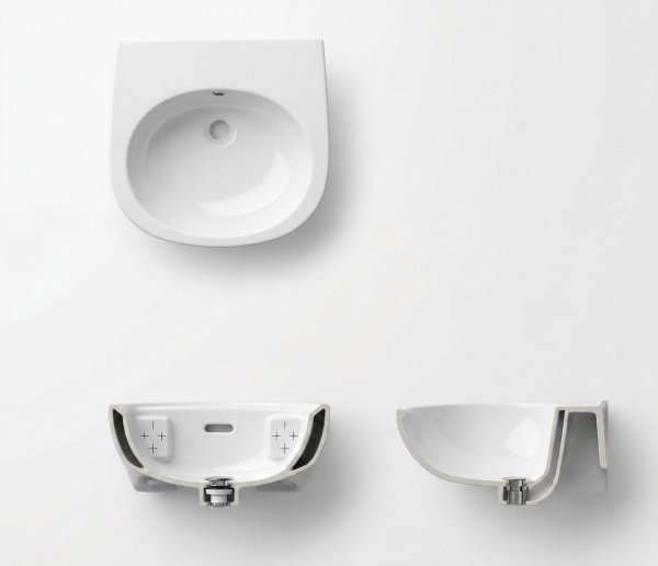 画像1: ホクサン　 楕円洗面器+排水金具　GYB361000036+GYB567000089 (1)