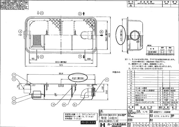 画像1: 【ホーコス】　GFR-15JPUの蓋のみ 2枚1セット  鋼板製 (1)