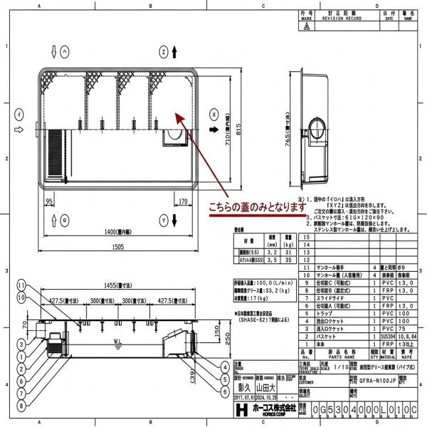 画像2: GFRA-N100JP用 鋼板製防錆塗装蓋 (4枚組) | ホーコス (2)