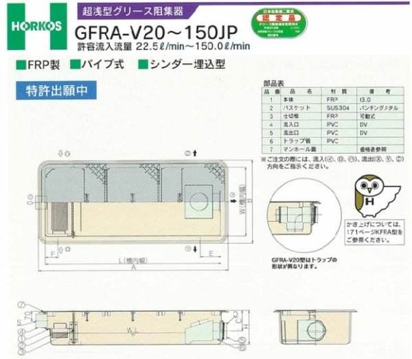 画像2: GFRA-V70JP-FUTA ホーコス GFRA-V70JP用 蓋のみ（グリーストラップ交換用フタ） (2)