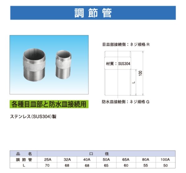 画像2: MTK  調節管　【循環金具と防水皿接続用】【ミヤコ株式会社】　 (2)