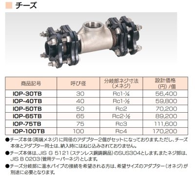 画像2: IOP-TB チーズ温泉パイプ用継手（アイポリー OXL 共通）【イノアック】 (2)