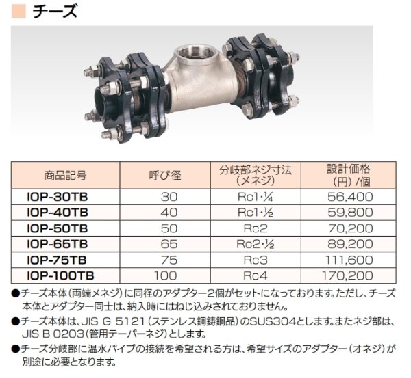 画像2: IOP-TB チーズ温泉パイプ用継手（アイポリー OXL 共通）【イノアック】 (2)
