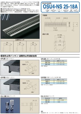 画像2: OSU4 -NS20-24C 奥岡製作所 ステンレスグレーチング ピッチ15 U字溝用 細目タイプ 溝幅240mm高さ20h (2)
