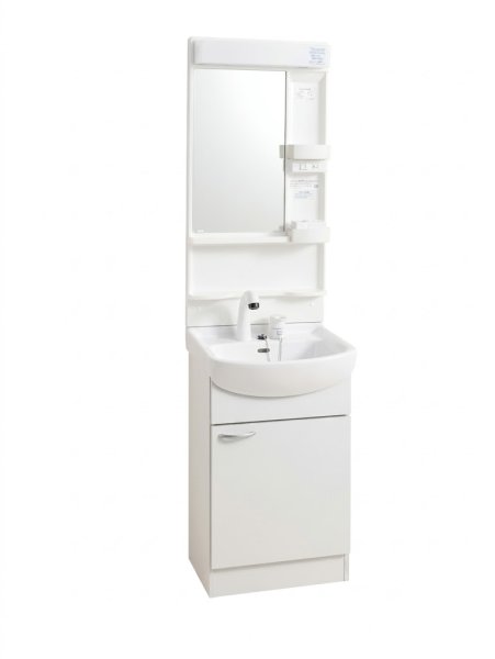 画像1: LU0505FEJ1E10 BW1+LUM5010LLN ジャニス工業 洗面化粧台 幅500mm シャワー水栓 (1)