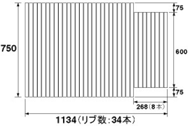 画像1: RLGA121FJEC 　風呂フタ【PANASONIC】(長辺1134×短辺750:巻きフタ:長方形:切り欠きあり) 旧GA121FJC (1)