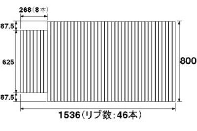 画像1: 【PANASONIC】風呂フタ(長辺1536×短辺800:巻きフタ:長方形:切り欠きあり) GA1605C (1)