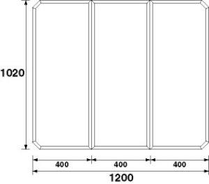 画像1: GZ965TC 風呂フタ【PANASONIC】(長辺1200×短辺1020:組みフタ:長方形:3枚:切り欠きなし) (1)