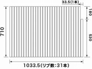 画像1: 【PANASONIC】風呂フタ(短辺710×長辺1034:L用:巻きフタ:片端加工型:切り欠きあり) RL91055LC (1)