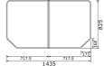 画像1: 【PANASONIC】風呂フタ(長辺1435ミリ×短辺825ミリ:組みフタ:変形:2枚:切り欠きなし) RL91068SC (1)