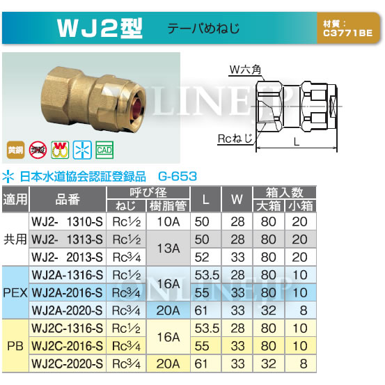 WJ2-1313-Sなど -株式会社オンダ製作所-ダブルロックジョイント WJ2型 