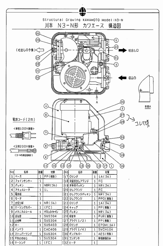 正規販売店] カワエースN3-255 N3-256 アキュムレータ 31 PTB3-01-1.2k