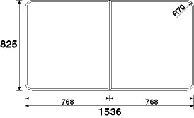 PANAONIC】 風呂蓋 (長辺1536×短辺825:組みフタ:長方形:2枚:切り欠き