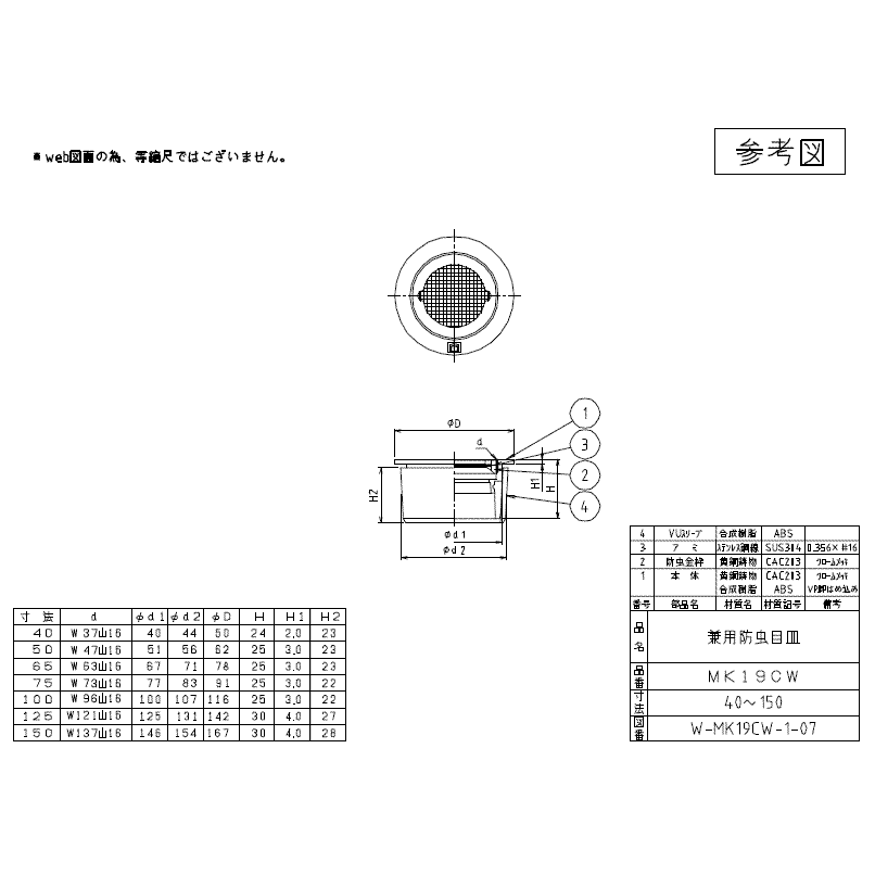 お取り寄せ】 ミヤコ VP VU兼用樹脂製防虫目皿 MJ19CW 75