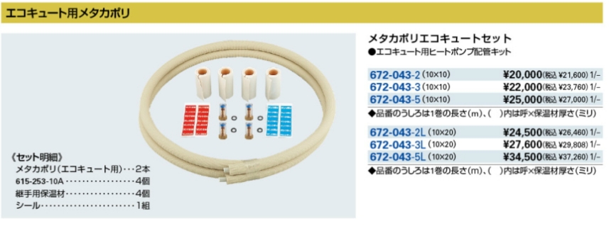 福袋 カクダイ メタカポリエコキュートセット 20ミリ保温 10 672-043