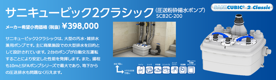 SCB2C-200 サニキュービック２クラシック【SFA】 圧送粉砕揚水ポンプのことならONLINE JP（オンライン）