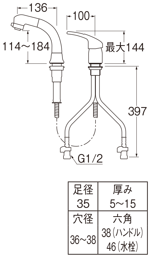 K37610EJV シングルスプレー混合栓(洗髪用)【SANEI株式会社 K37610EJV シングルスプレー混合栓(洗髪用)【SANEI株式会社