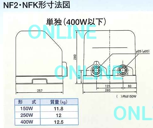 NF2-250S（単相１００Ｖ） -川本ポンプ カワエース 単独運転のことなら 